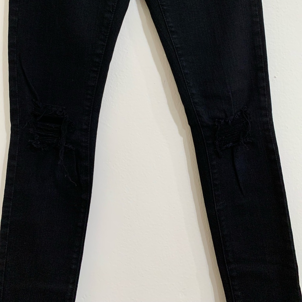 AG Adriano Goldschmied Jeans Women's 25 Black Ankle Distressed Super Skinny - Picture 13 of 16
